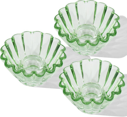 HofferRuffer Kerzenhalter Glas Stabkerzen 3er Set Grün Hochzeit Party