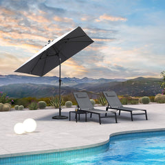 Sonnenschirm 250x250 cm Alu knickbar Gartenschirm Kurbel UV-beständig