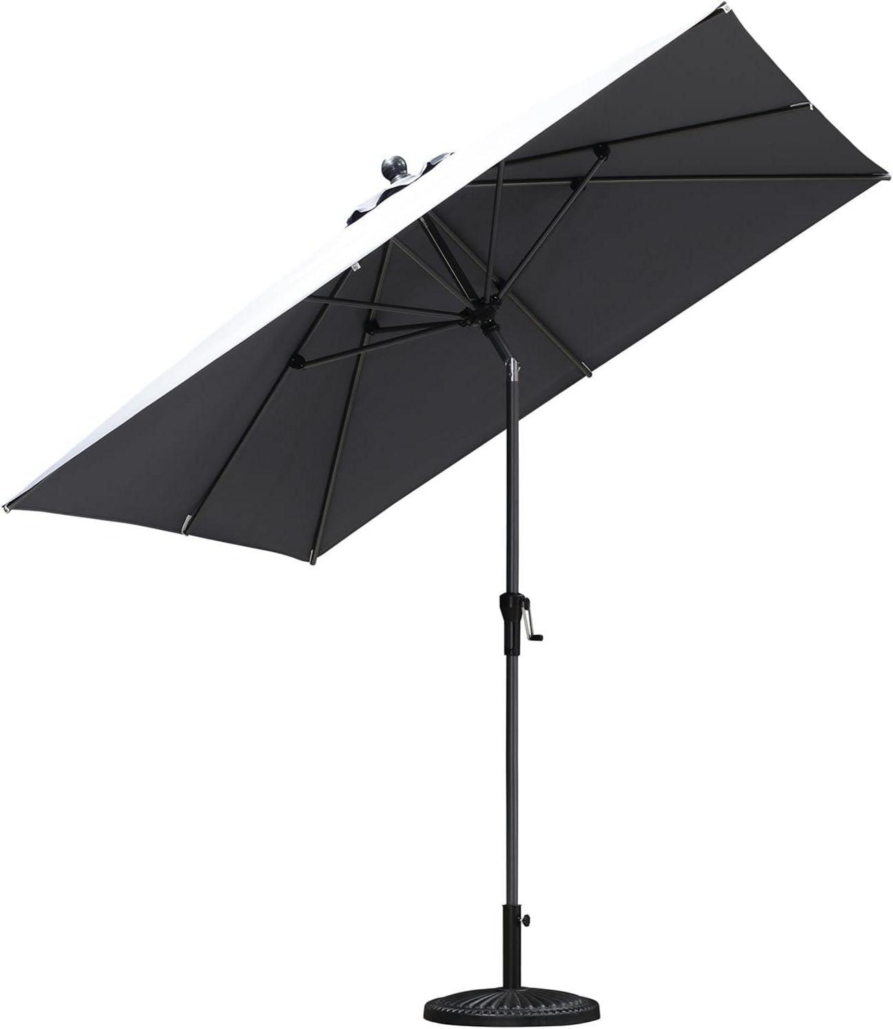 Sonnenschirm Alu Balkonschirm 250x250cm knickbar Kurbel UV-beständig Garten Terrasse anthrazitgrau