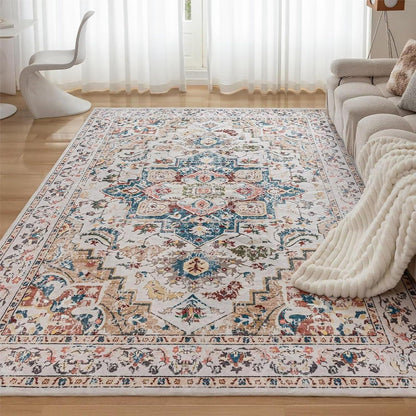 Waschbarer Vintage Orientalischer Teppich 160x230CM Beige