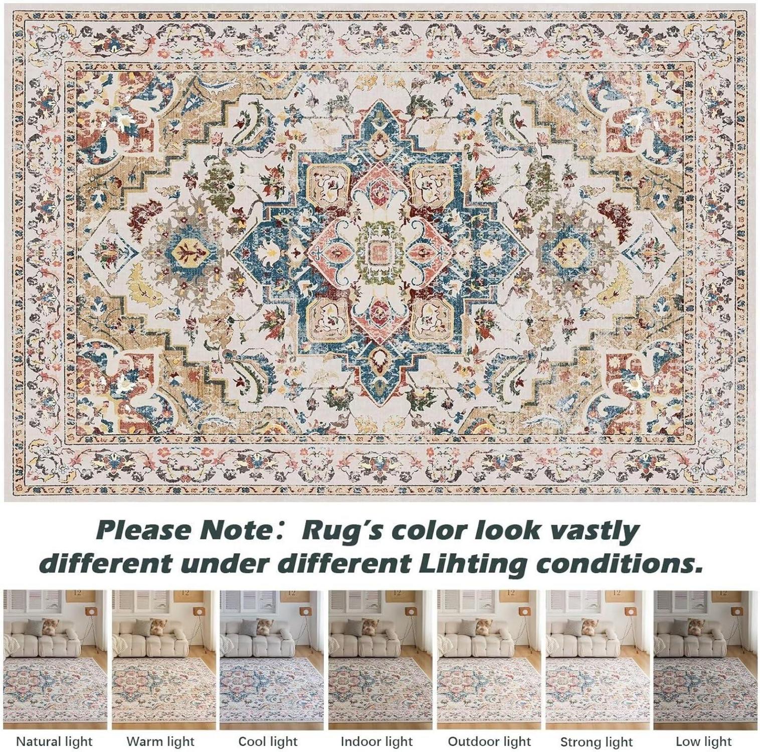 Teppich Vintage Oriental für Wohnzimmer Schlafzimmer 160x230CM Beige