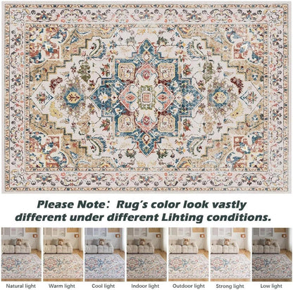 Teppich Vintage Oriental für Wohnzimmer Schlafzimmer 160x230CM Beige