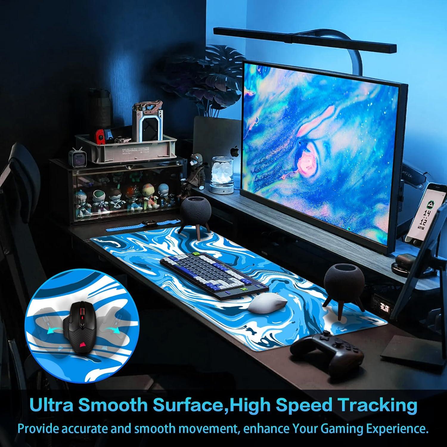 Gaming Mousepad XXL 900x500x3mm Vernähte Kanten Wasserdicht