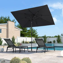 Aluminium Sonnenschirm 270x180 cm mit Kurbel und Neigungsfunktion Grau