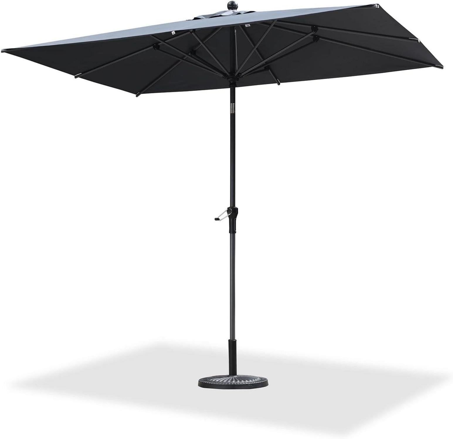 PURPLE LEAF Aluminium Sonnenschirm 270x180cm mit Kurbel und Neigfunktion Grau
