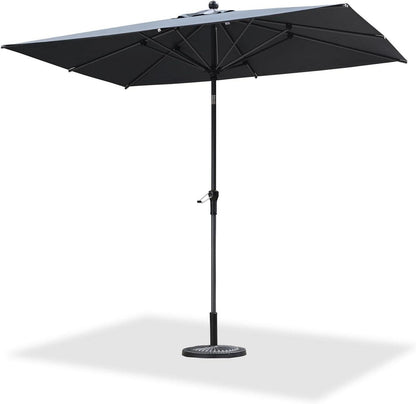 PURPLE LEAF Aluminium Sonnenschirm 270x180cm mit Kurbel und Neigfunktion Grau