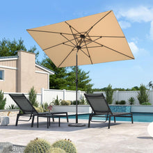 Aluminium Sonnenschirm 270 x 180 cm mit Kurbel und Neigbar, Beige