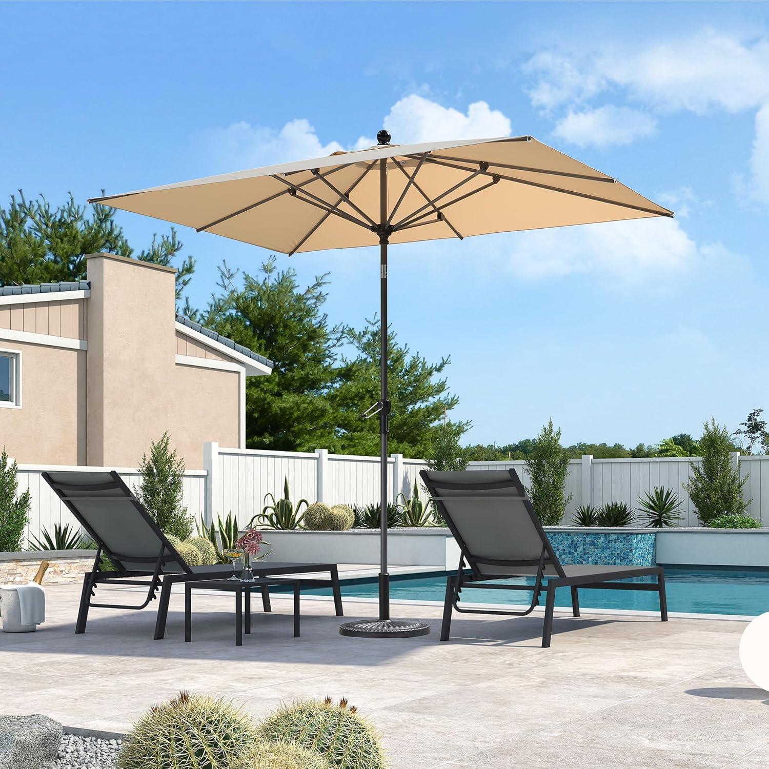 PURPLE LEAF Aluminium Sonnenschirm 270x180 cm neigbar Beige