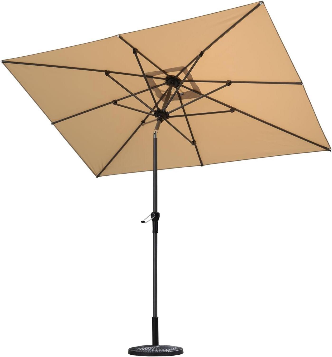 Purple Leaf Aluminium Sonnenschirm 270x180 cm Kurbel neigbar rechteckig Beige