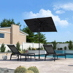 Sonnenschirm 180x120 cm Balkonschirm Kurbel neigbar UV-Schutz