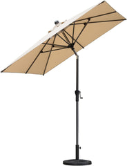 Sonnenschirm Alu 200 x 200 cm knickbar mit Kurbel Beige UV-beständig
