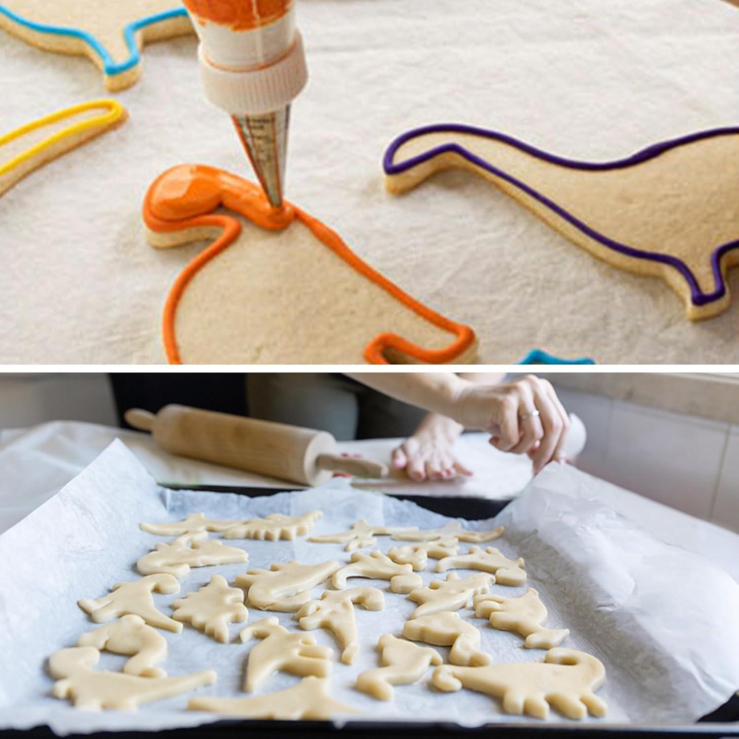 Dinosaurier Ausstecher Set, 12 Stück Edelstahl Keksausstecher für