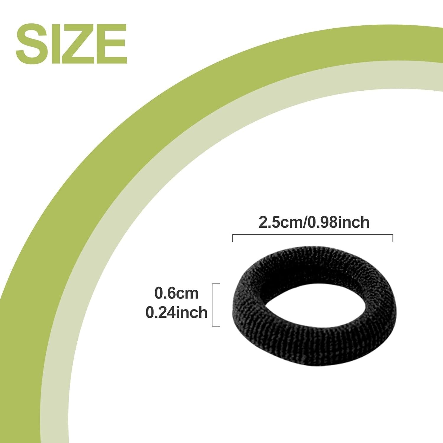 100 Stück Haargummis für Mädchen Klein Mini Schwarz
