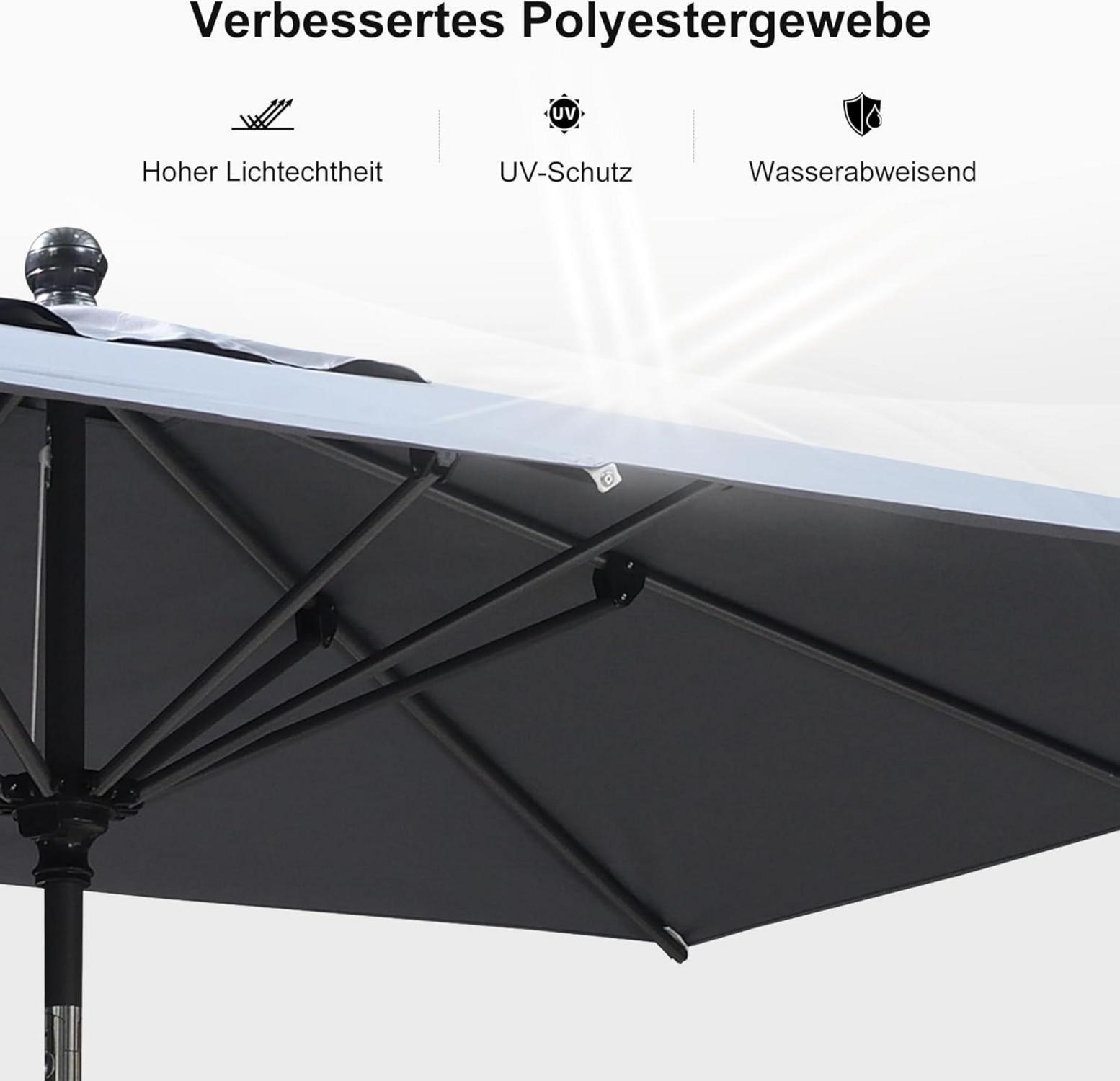 Sonnenschirm 180x120 cm Balkon Gartenschirm UV-Schutz