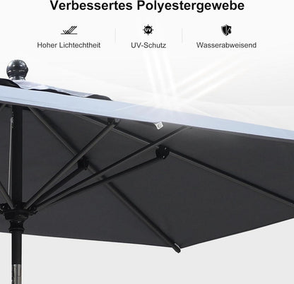 Sonnenschirm 180x120 cm Balkon Gartenschirm UV-Schutz