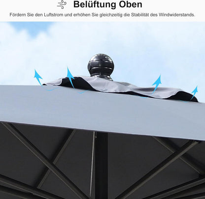 Sonnenschirm 180 x 120 cm, Balkonschirm neigbar, Rechteckig