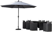 Sonnenschirm 350 cm, Aluminium Balkonschirm mit Kurbel, Gartenschirm