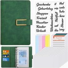 Budget Planner A6 Leder Geld Organizer mit Geldfächer und Etiketten