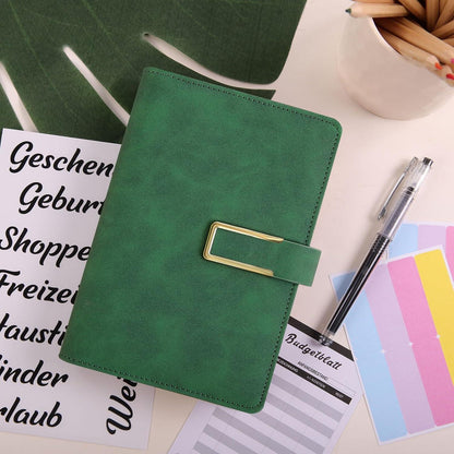 KONVINIT Budget Planner A6 PU Leder – Geld Organizer mit Geldfächern