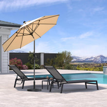 Sonnenschirm Knickbar 245 cm mit Kurbel Aluminiumgestell Beige