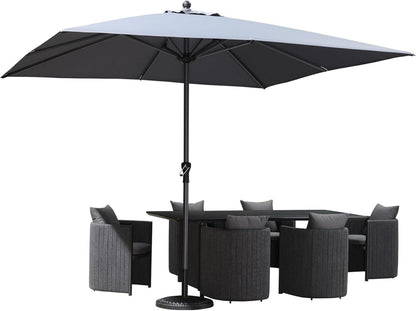 Aluminium Sonnenschirm 300x300cm mit Kurbel, Balkonschirm für