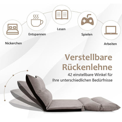 GOPLUS Schlafsofa Bodensofa mit verstellbarer Rückenlehne (Grau)