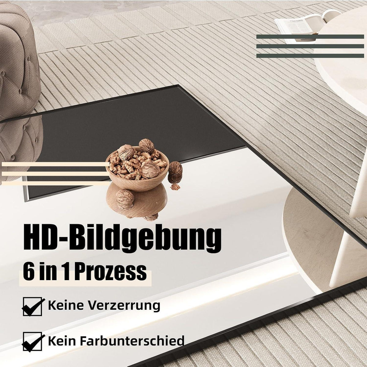 Standspiegel Schwarz 200x100cm | Ganzkörper Spiegel mit Metallrahmen
