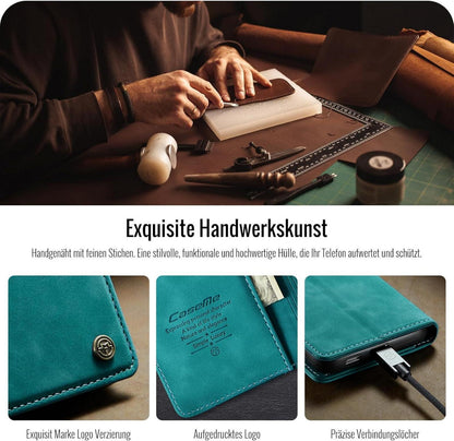 Handyhülle Samsung Galaxy S22 5G PU Leder RFID Schutz Grün Flip Wallet