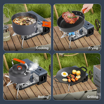 Odoland Campingkocher 3800W faltbar tragbar Butan-Kocher mit