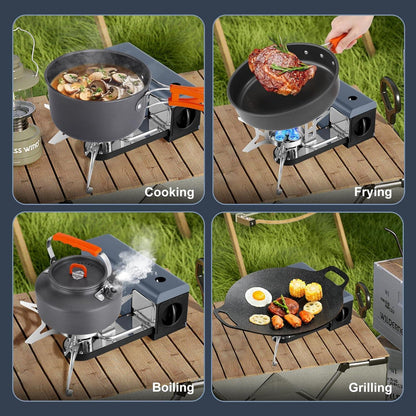 Faltbarer Campingkocher 3800W Tragbarer Butan-Kocher mit