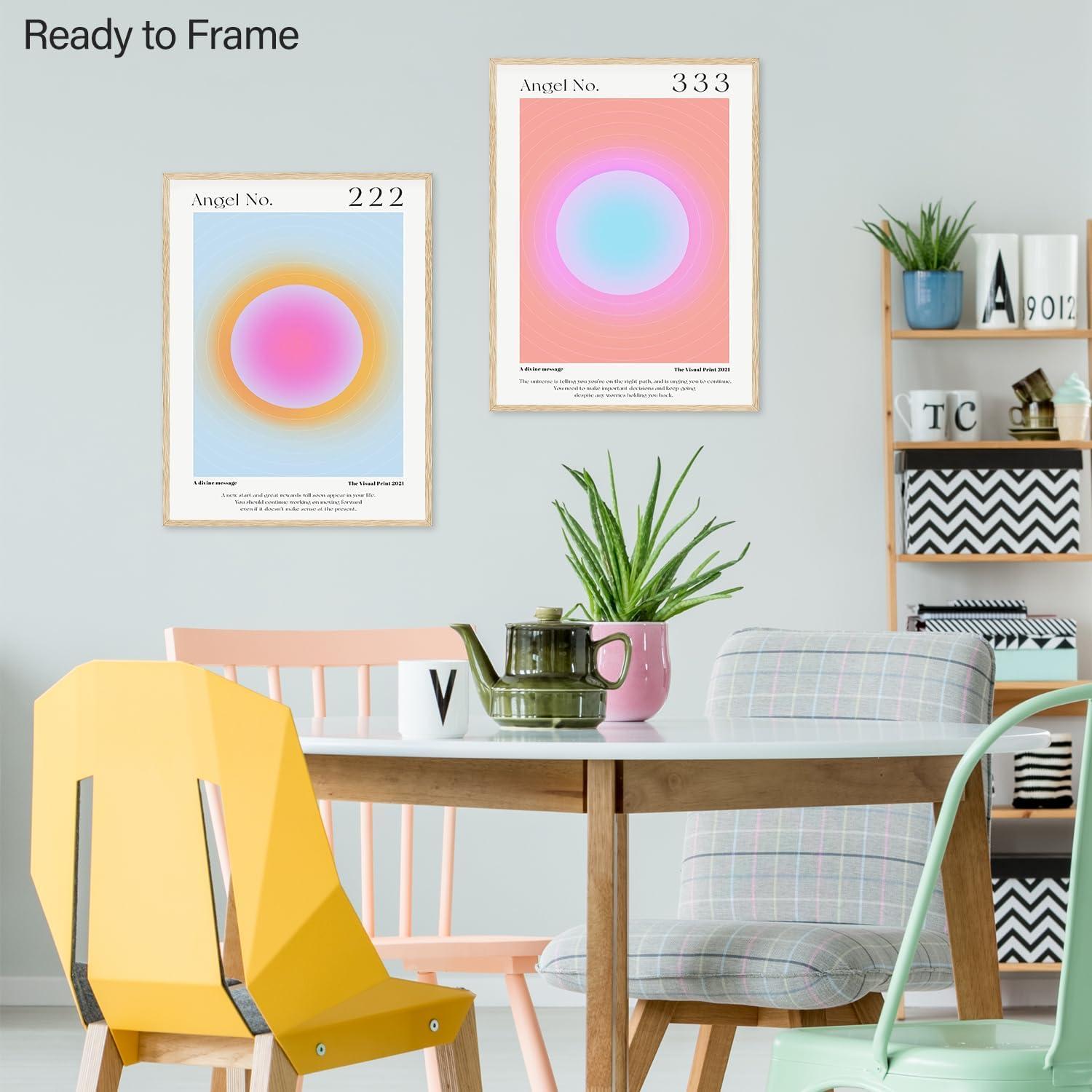 Engel Nummer Wandbilder Leinwand Set, 30x40 cm, 3er Set