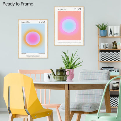 Engel Nummer Wandbilder Leinwand Set, 30x40 cm, 3er Set