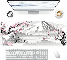 Großes Gaming Mauspad 90x40cm rutschfeste Gummibasis Kirschblüte