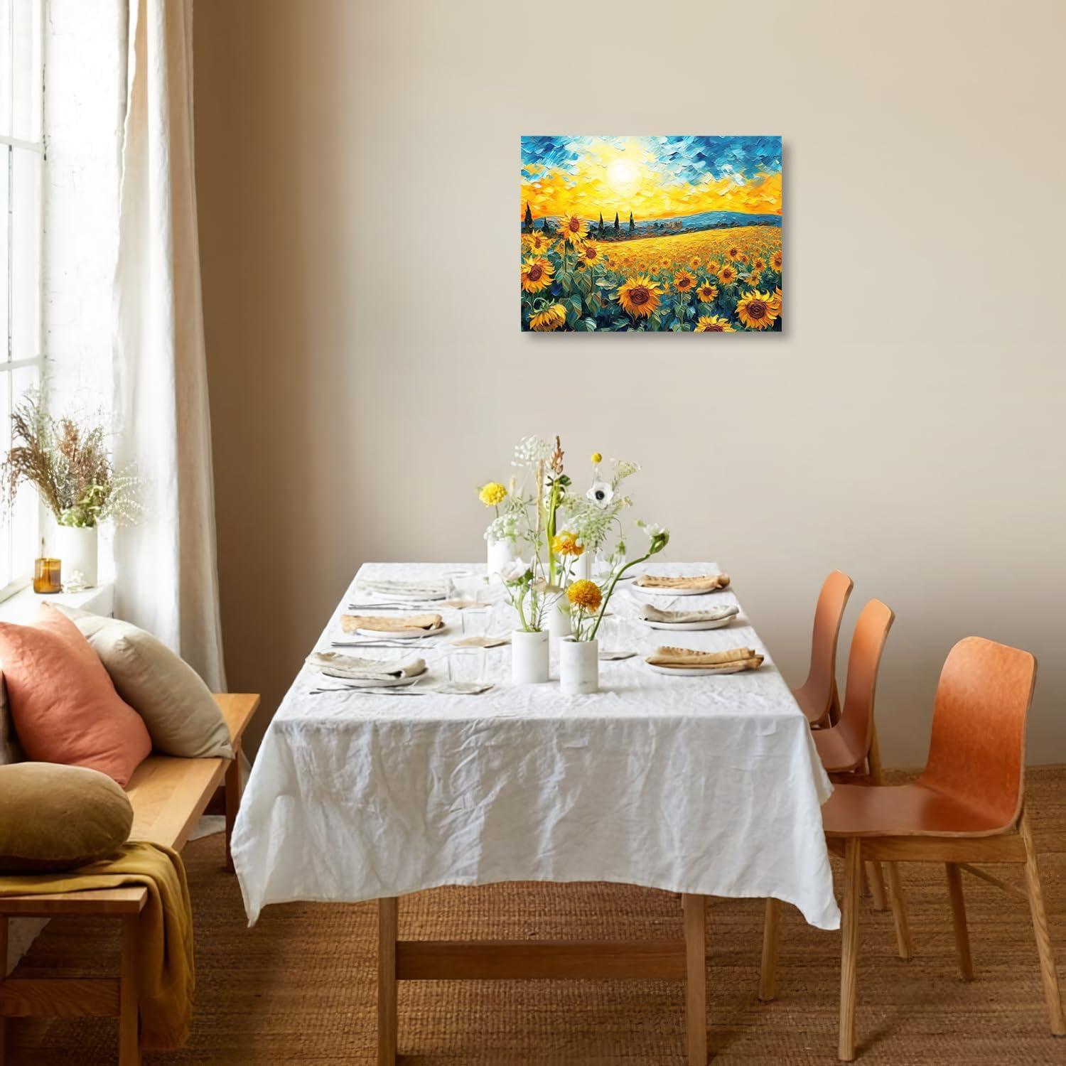 Moderne Sonnenblumen Wandbilder Ölgemälde Deko 30x40 cm