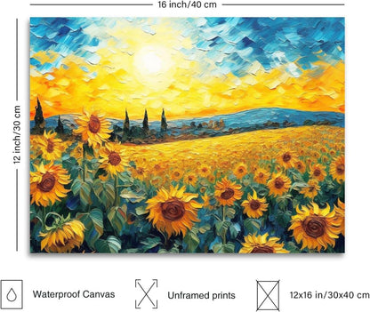 Sonnenblumen Wandbilder Moderne Blumen Ölgemälde Leinwand Deko 30x40 cm