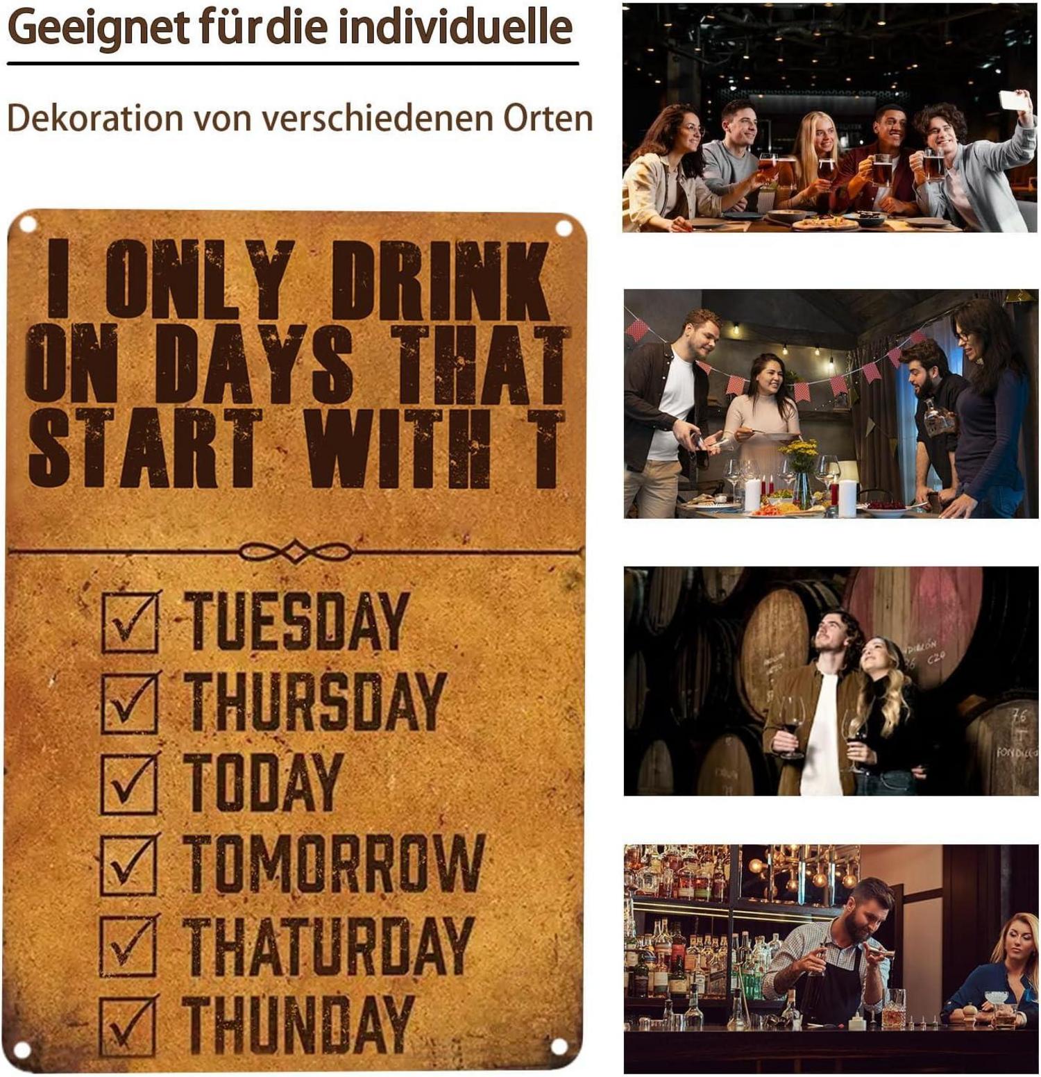 Vintage Fun Metallschild für Bar Bier Club Wanddekor 20x30cm