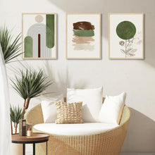 Boho Abstrakte Rose Blumen Wandbilder 3er Set 30x40cm