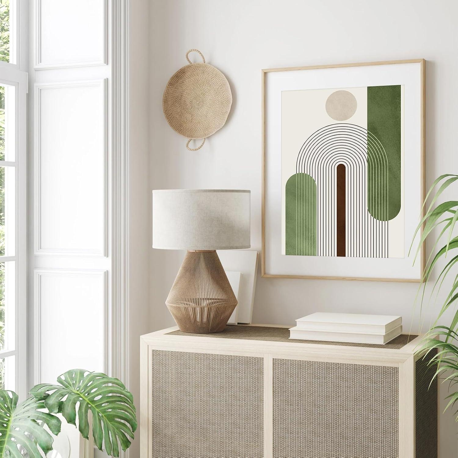 Abstrakte Wandbilder Rose Boho Geometrische Linie Leinwand 30x40cm 3er