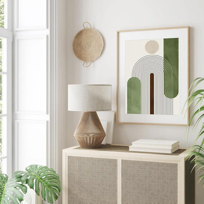 Abstrakte Wandbilder Rose Boho Geometrische Linie Leinwand 30x40cm 3er