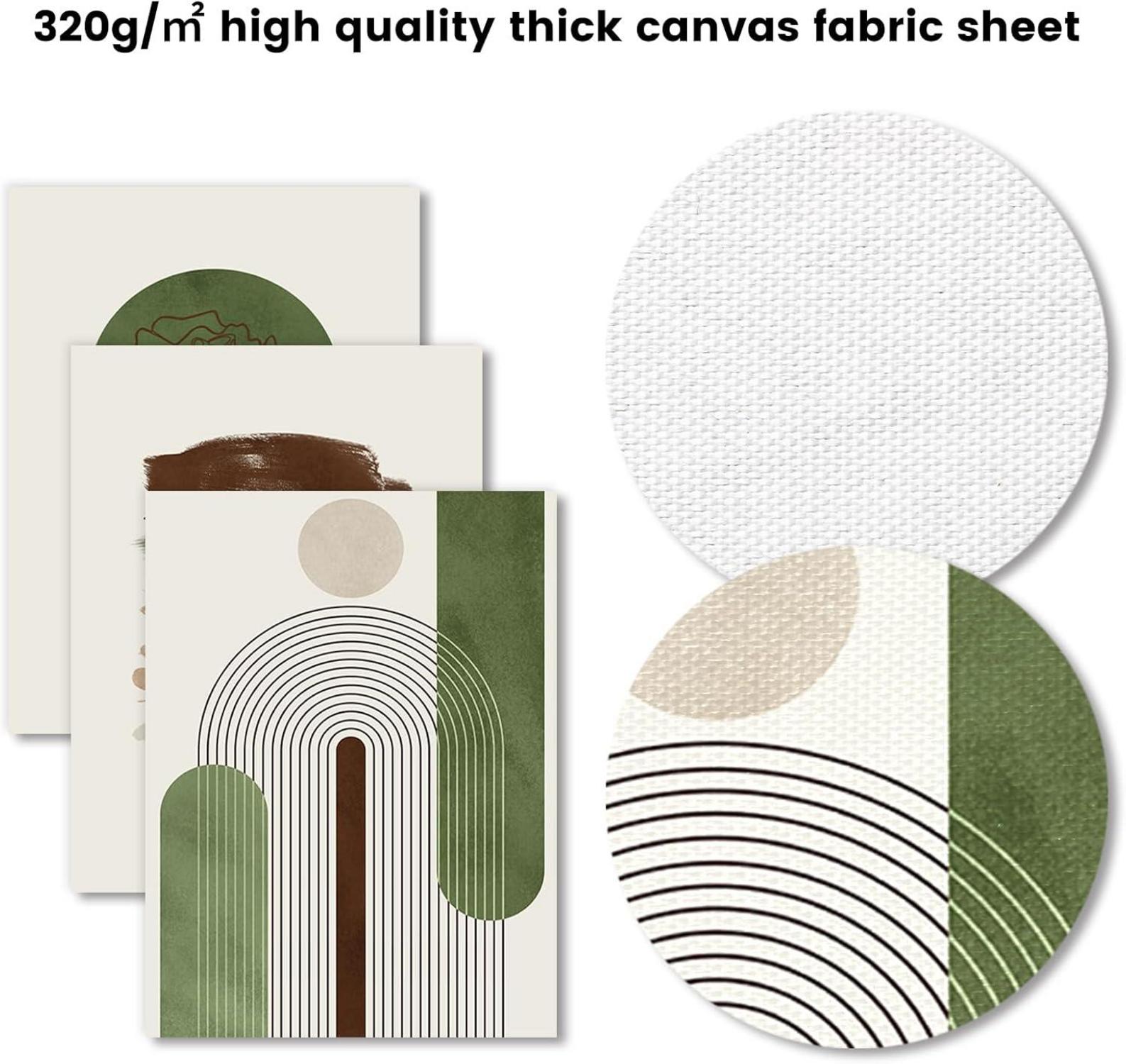 Abstrakte Boho Wandbilder Rose Blumen Linie Leinwand Deko 30x40cm 3er Set