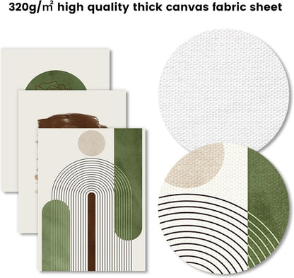 Abstrakte Boho Wandbilder Rose Blumen Linie Leinwand Deko 30x40cm 3er Set