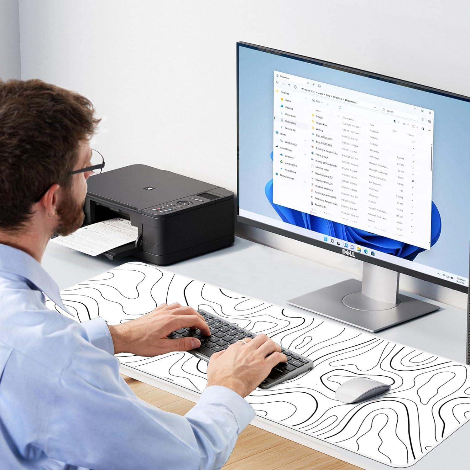 Großes Gaming Mauspad XXL 900x400mm, Schreibtischunterlage, Gummibasis, Desk Mat