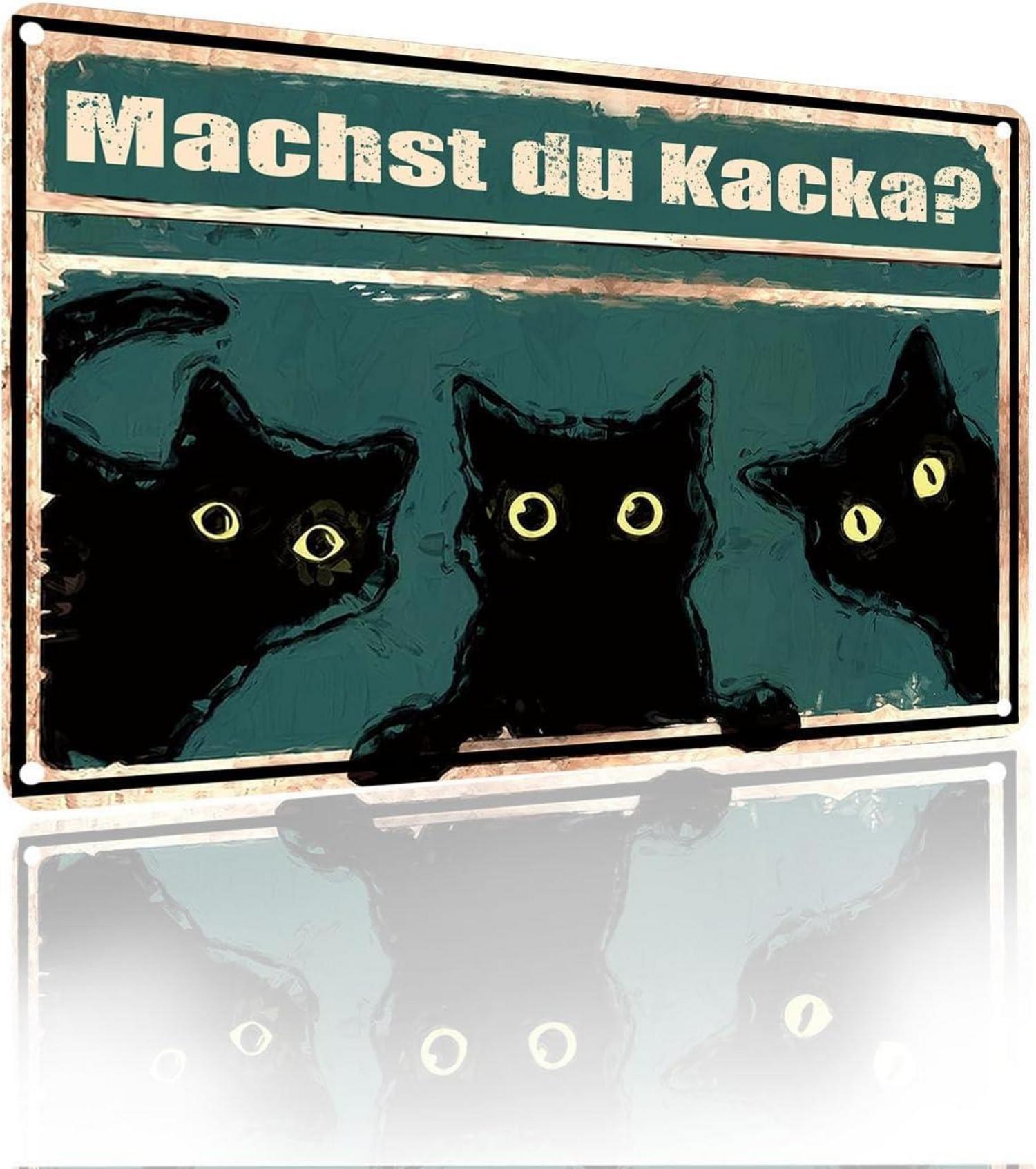 Katze Vintage Metall Wanddekoration Badezimmer Poster 20x30cm