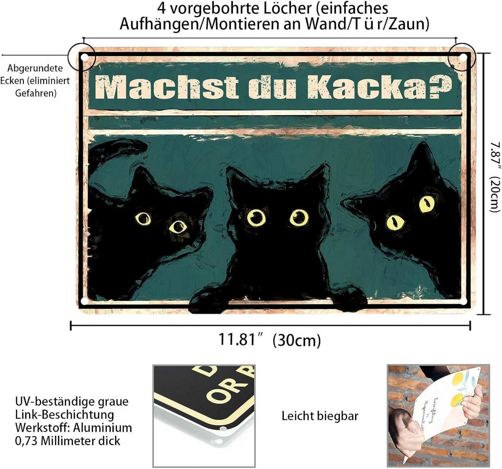 Schwarze Katze Vintage Metall Badezimmer Wanddekoration