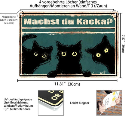 Schwarze Katze Vintage Metall Badezimmer Wanddekoration