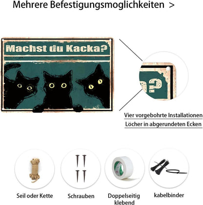 Katze Vintage Metall Wanddekoration Badezimmer Poster 20x30cm