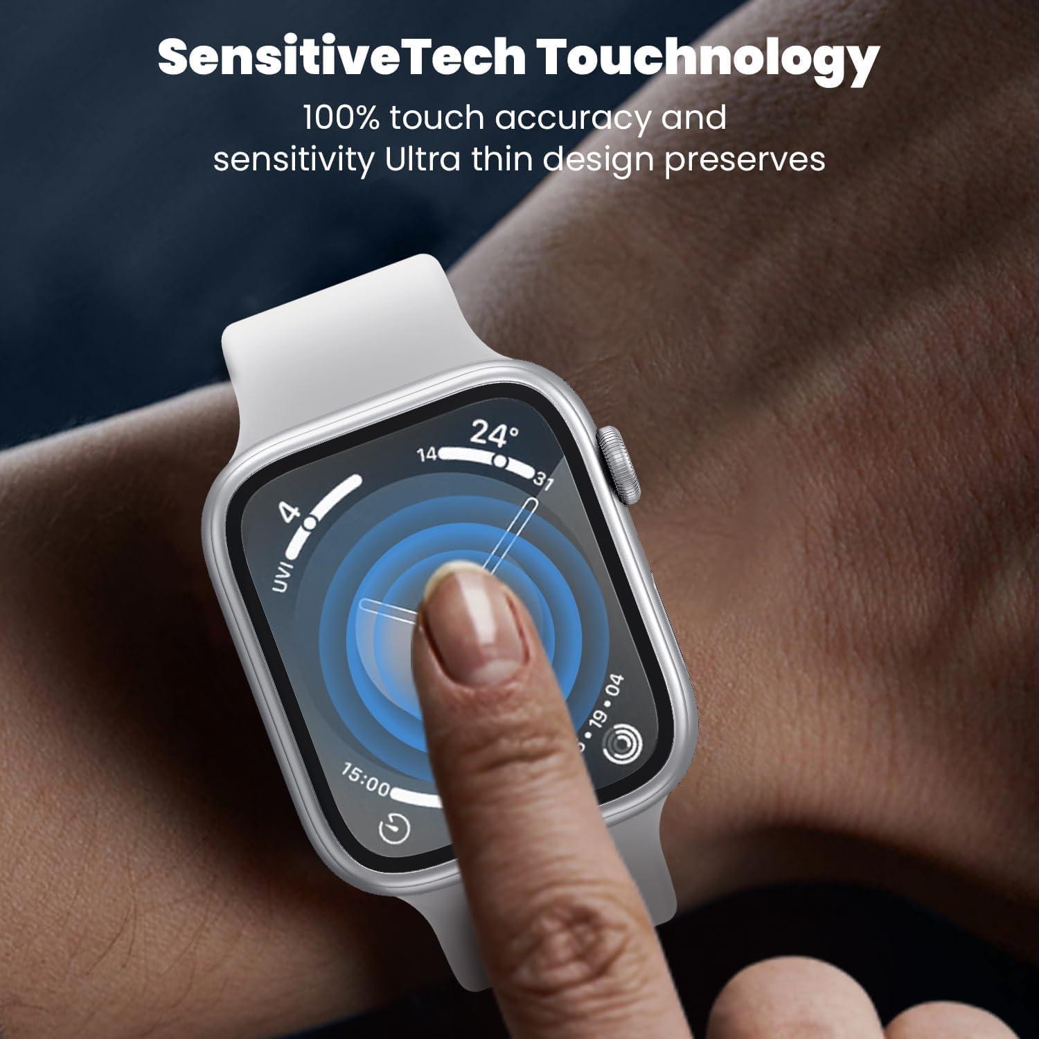 WSKEN Schutzfolie Apple Watch 9/8/7 41mm Titanium Displayschutz 2er
