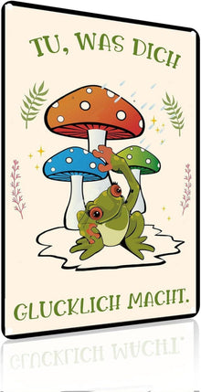 Inspirierendes Frosch Vintage Schild für Zimmer Wohnzimmer Bad - 20x30