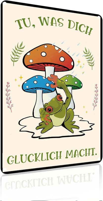 Inspirierendes Frosch Vintage Schild für Zimmer Wohnzimmer Bad - 20x30