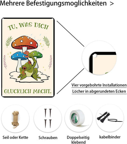 Inspirierendes Frosch Vintage Schild für Zimmer Wohnzimmer Bad - 20x30